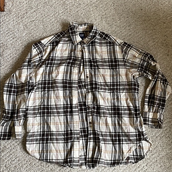 GAP Plaid Fall Flannel Button Down Shirt - Picture 5 of 8